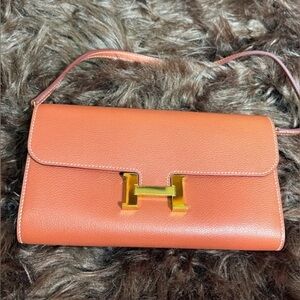 Hermes Constance To Go Shoulder Bag, Gold, Gold Hardware